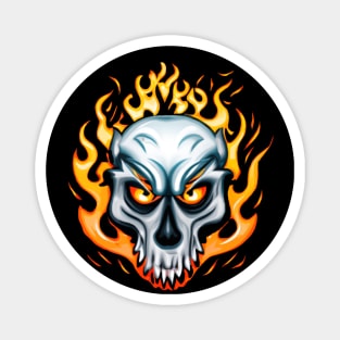 Cool Flaming Skull Magnet